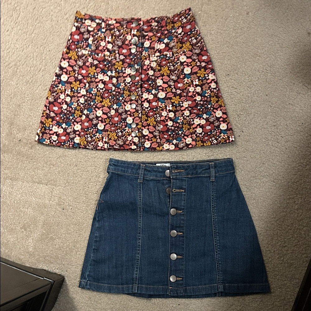 Trafaluc Floral (S) and Tokyo Darling Denim Mini Skirt (0) Set